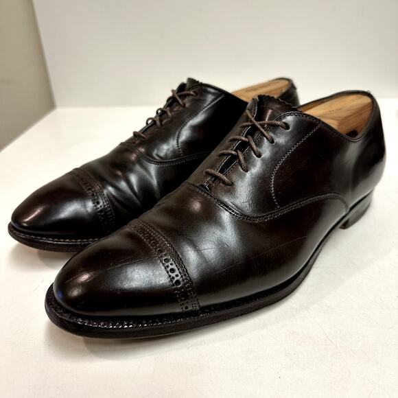 VERY GOOD Alden 9015 Dark Brown Color 8 Shell Cordovan Perforated Tip Bal 10.5 - Picture 3 of 14